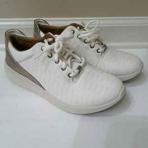 Clarks Unstructured Womens UN Alfresco Cuir Blanc